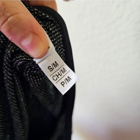 NWT Mapalé Nordstrom Black Silver Glitter Bodysuit Size S/M - Picture 5 of 6